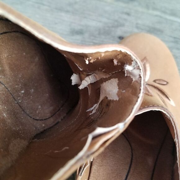 Ariat Alamosa Camel Tan Suede Leather Floral Embroidered Open Back Mules 8.5 - Picture 9 of 10